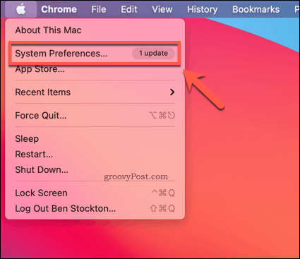 Abrir las preferencias del sistema en Mac