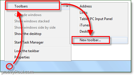 Cómo crear una nueva barra de herramientas en Windows 7