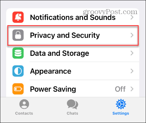 Configuración de privacidad y seguridad en Telegram en iPhone