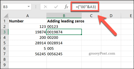 Agregar un número determinado de ceros a la izquierda a las celdas de Excel
