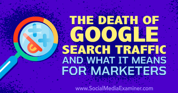 La muerte del tráfico de búsqueda de Google y lo que significa para los especialistas en marketing con pensamientos de Michael Stelzner, fundador de Social Media Examiner.