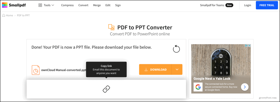 Smallpdf PDF convertido a PowerPoint