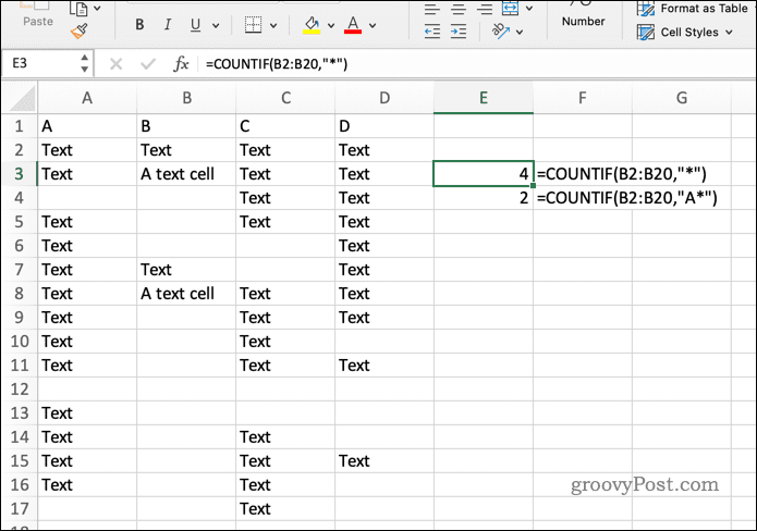 Fórmula COUNITF en Excel