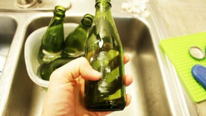 Método de eliminación de etiquetas de la botella de vidrio.