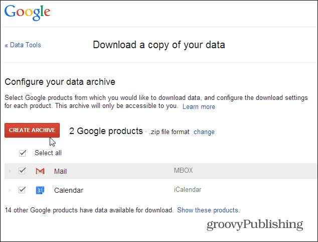 archivar datos de gmail