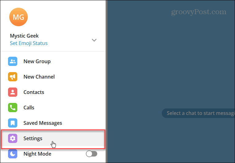 Configuración de Telegram en la aplicación de escritorio