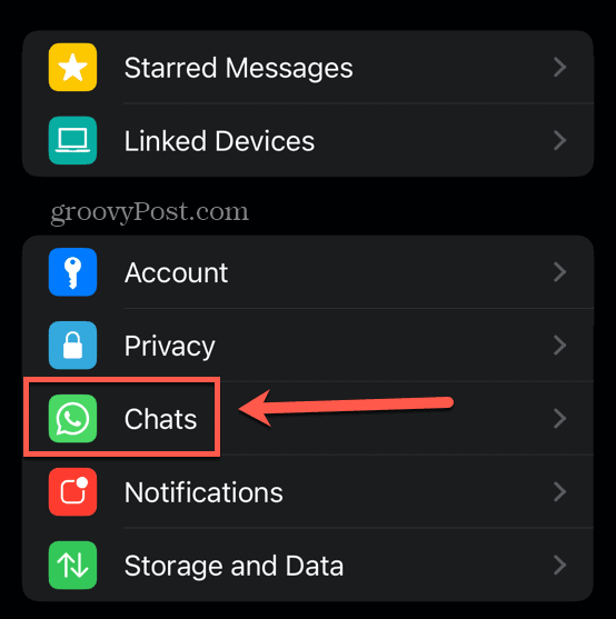 configuración de chats de whatsapp