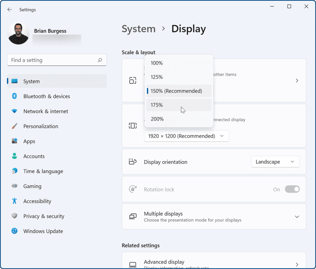 Cambiar opción de escala Windows 11