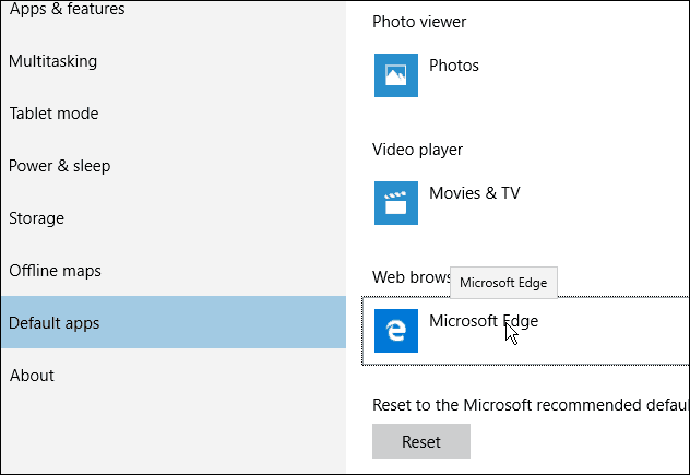 Navegador perimetral predeterminado Windows 10