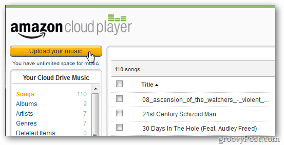 Amazon Cloud Player sube tu música