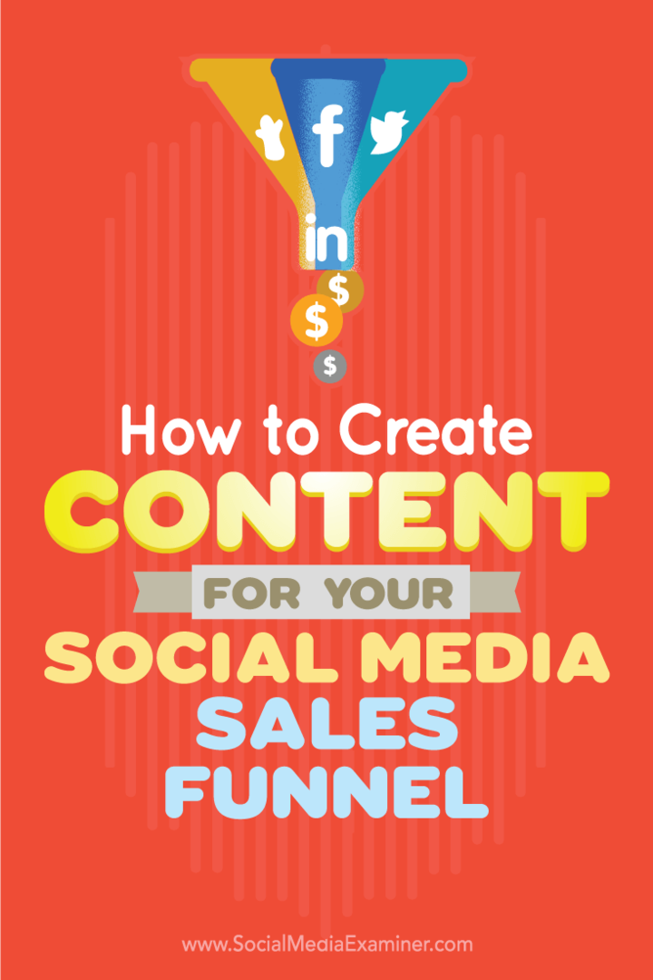 Consejos sobre cómo crear contenido para amplificarlo como parte de su embudo de ventas en redes sociales.