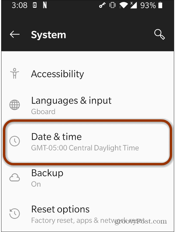Reloj de 24 horas con fecha y hora de Android