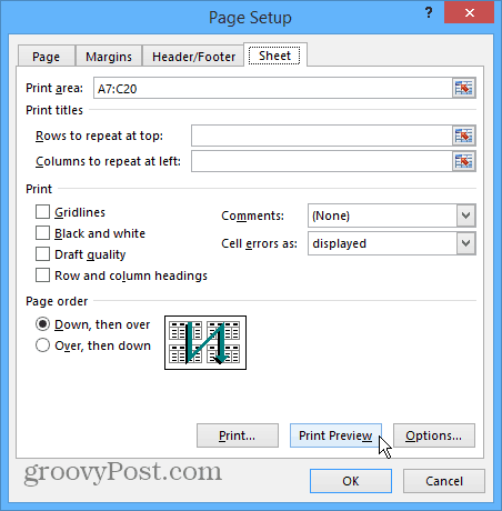 Configuración de página Excel