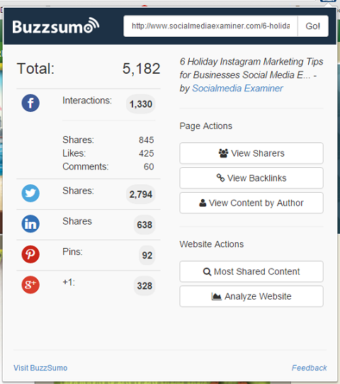 extensión buzzsumo chrome