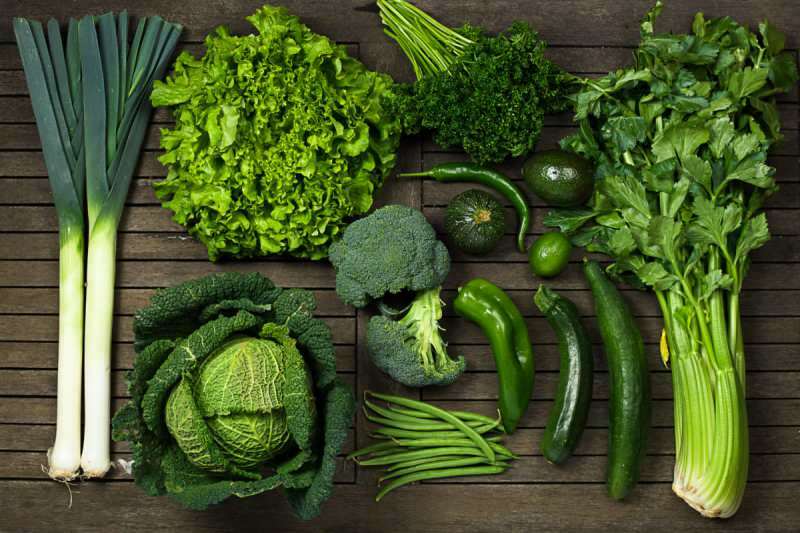 El verde simboliza las verduras y la salud.