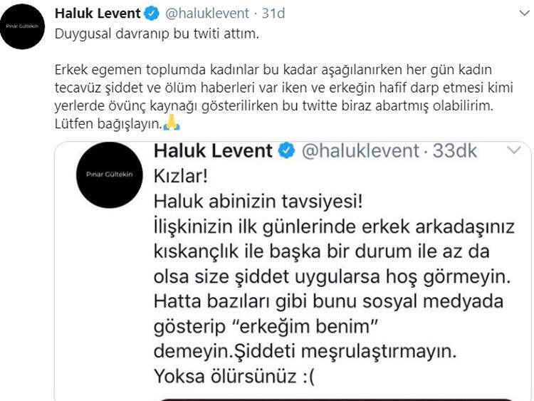 ¡Haluk Levent Pınar reaccionó después de compartir lo que hizo después del asesinato de Gültekin!