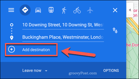 Agregar un nuevo destino a un mapa de ruta de Google Maps