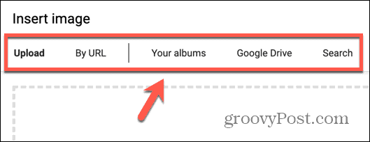 Opciones de imagen de Google Docs