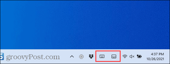 Iconos de la esquina de la barra de tareas en Windows 11