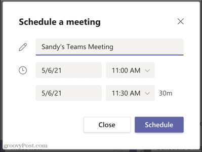 Configurar una reunión en Microsoft Teams para más tarde