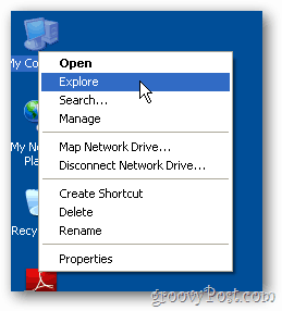 Lanzamiento de Windows Explorer