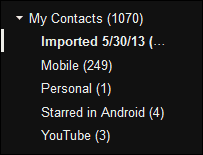 outlook.com a los contactos de gmail importados