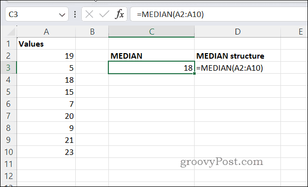 Ejemplo de resultado MEDIA en Excel