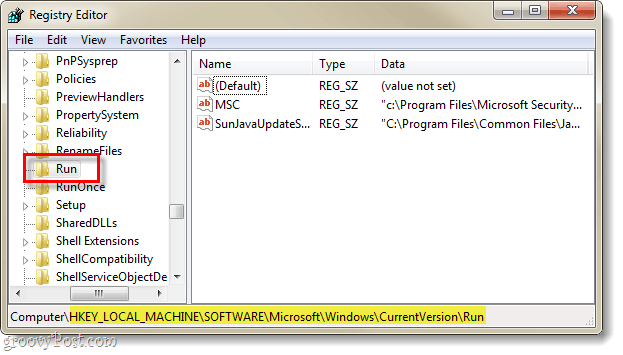 Registro de Windows versión actual ejecutar inicio 