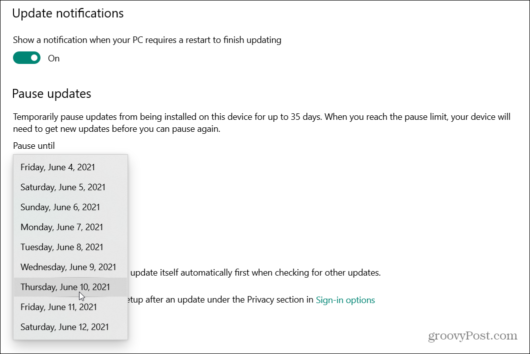 Cómo retrasar la actualización de Windows 10 de mayo de 2021 (versión 21H1)