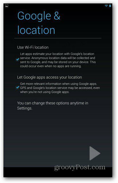 Cuentas de usuario de Nexus 7 - Ubicación de Google