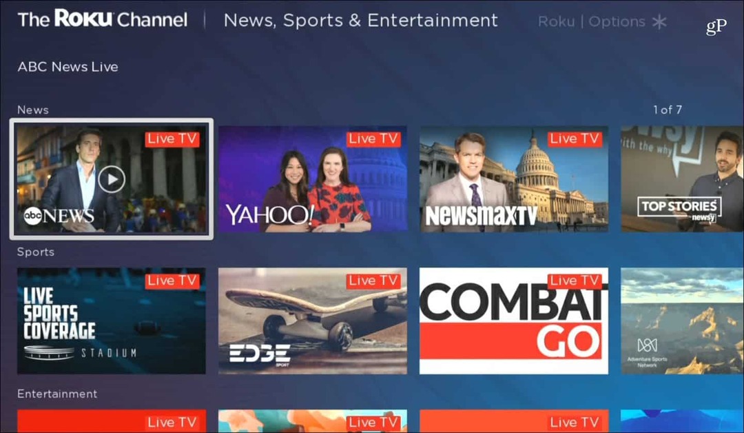 The Roku Channel agrega más contenido de deportes y entretenimiento en vivo