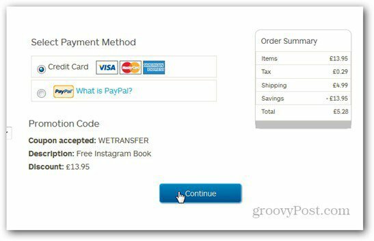 wetransfer instagram blurb orden opciones de pago