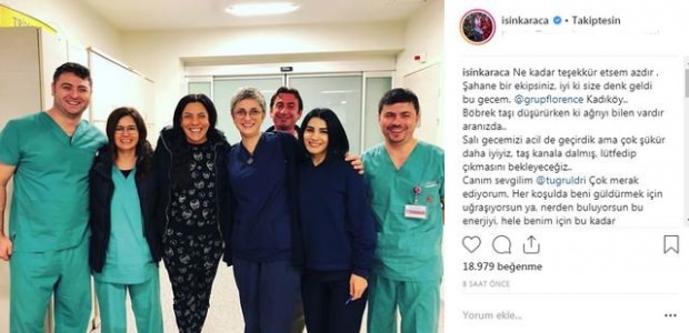 Işın Karaca compartió desde el hospital