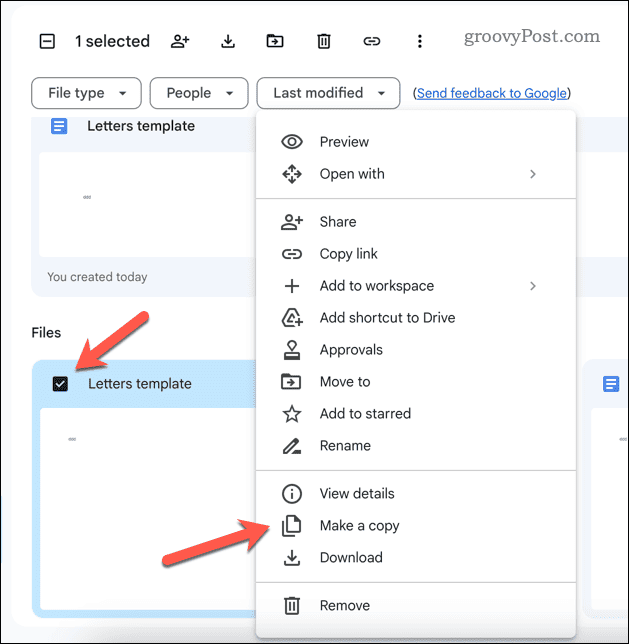 Hacer una copia de un documento de Google Docs