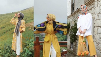 Ropa amarilla en ropa hijab