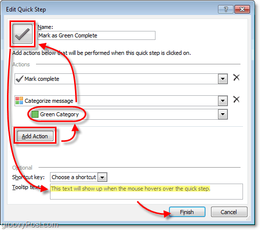 iconos de pasos rápidos personalizados en Outlook 2010