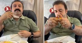 ¡Reacción de Şırdancı Mehmet en el avión! Se sacó el jarabe del pecho en el avión...