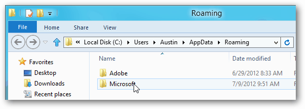 Roaming de datos de aplicaciones Microsoft Windows 8