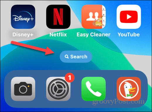 Eliminar el botón de búsqueda en la pantalla de inicio del iPhone