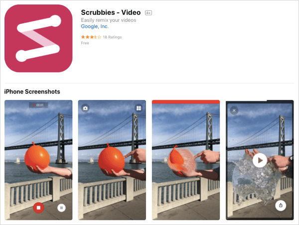 Crea videos en bucle con la aplicación Scrubbies.