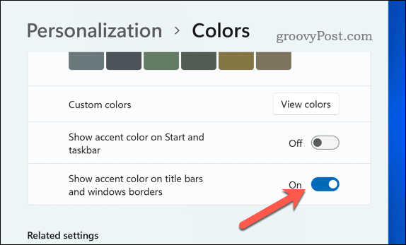 Habilitar el color del borde en Windows