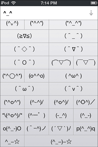 ipod emoticones unicode