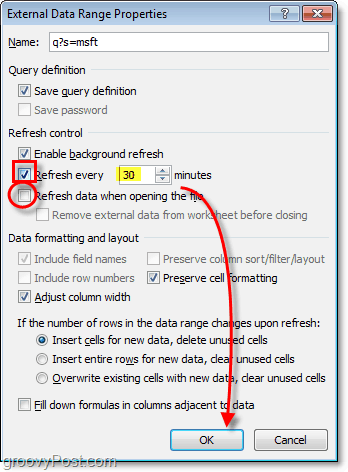 Actualización automática de datos en Excel 2010