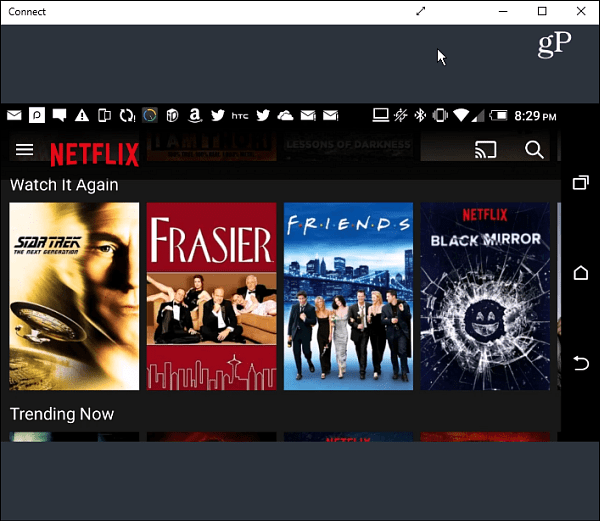 Paisaje de Netflix Android Connect