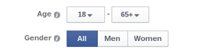 anuncio de facebook segmentado por edad y sexo