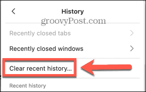 Firefox borra el historial reciente