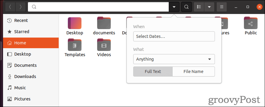 cómo buscar un archivo en Linux usando la GUI