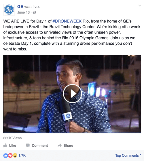 ge facebook live para la semana de drones