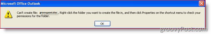Error de Outlook: no se puede crear el archivo:: groovyPost.com