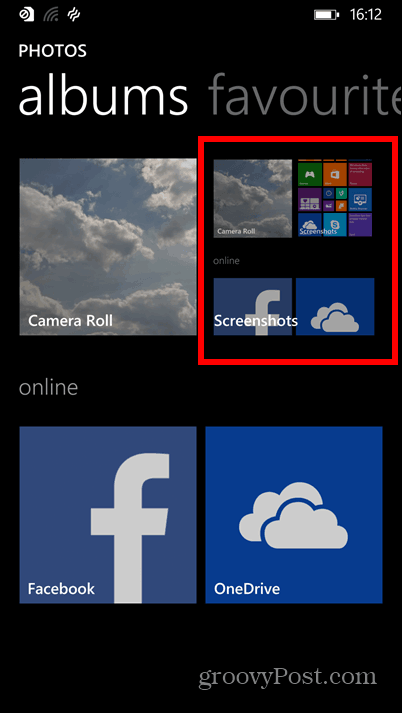 Álbumes de capturas de pantalla de Windows Phone 8.1